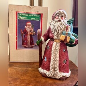 Vintage Christmas Around the World Old World Santa Claus Votive Ceramic Figurine
